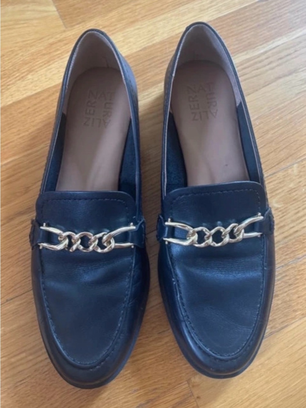 Naturalizer Sawyer Black Leather Loafers 8W